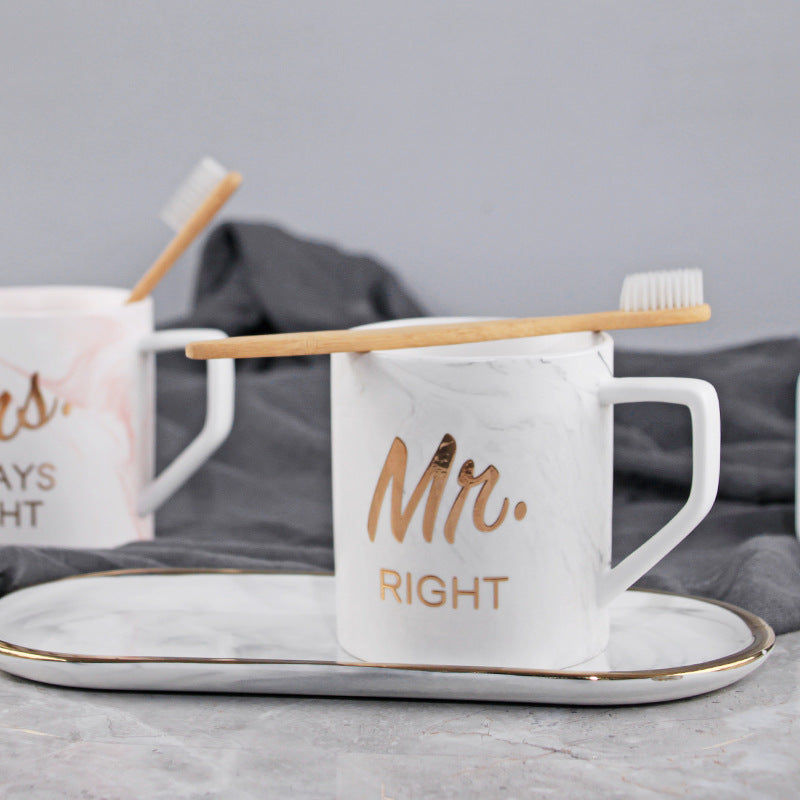 Tasse de couple marbrée