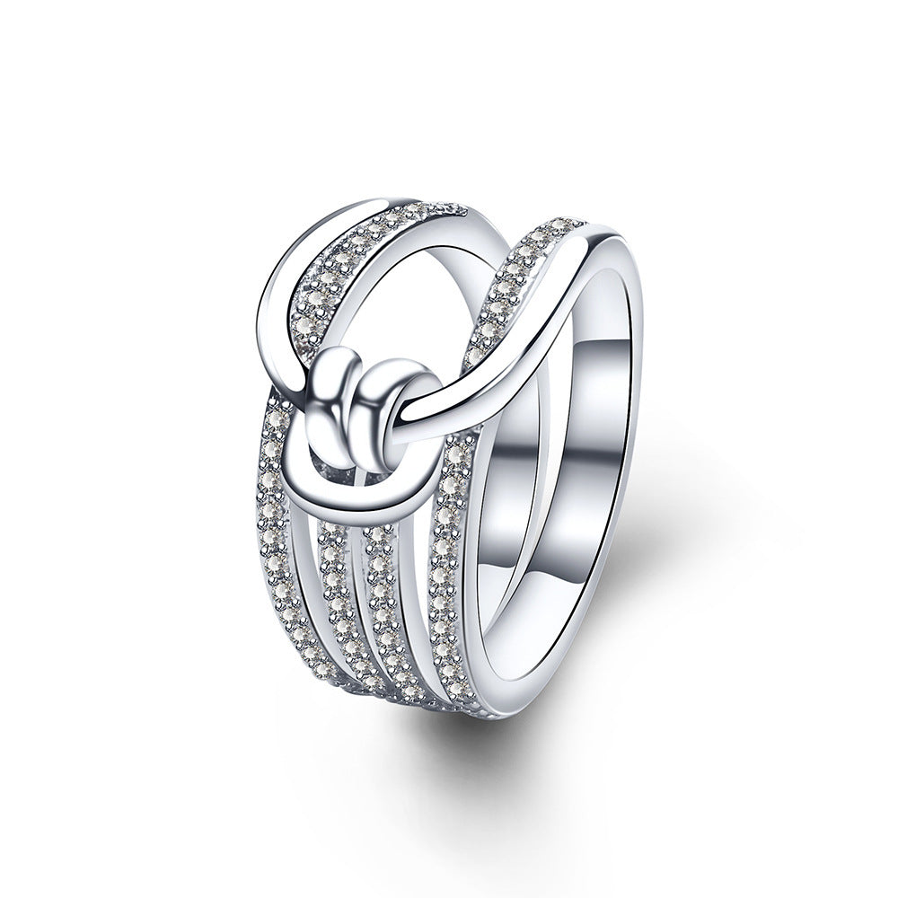 Zircon ring double knot concentric knot ring