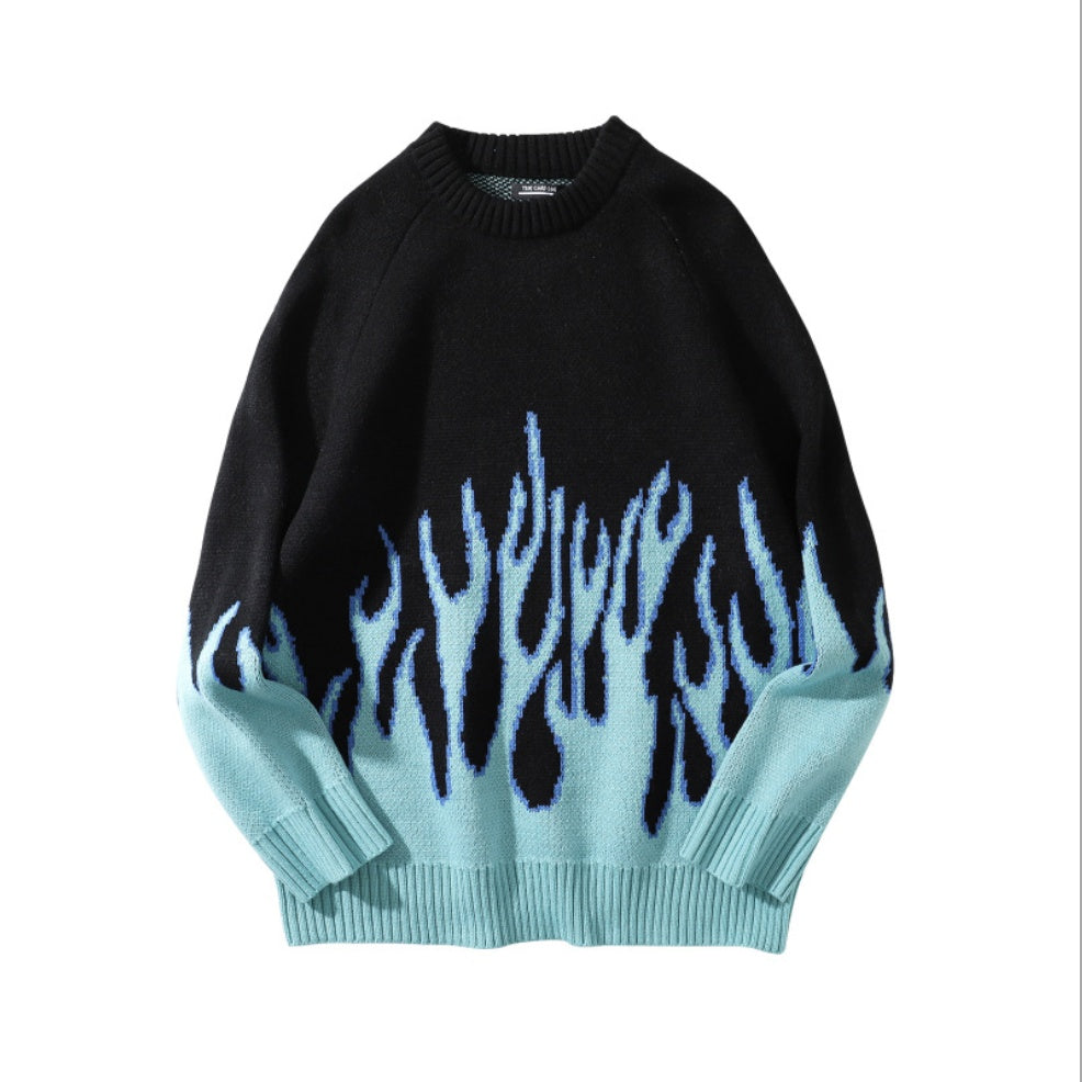 Retro Flame Hip Hop Sweatshirt – Bold Streetwear Style