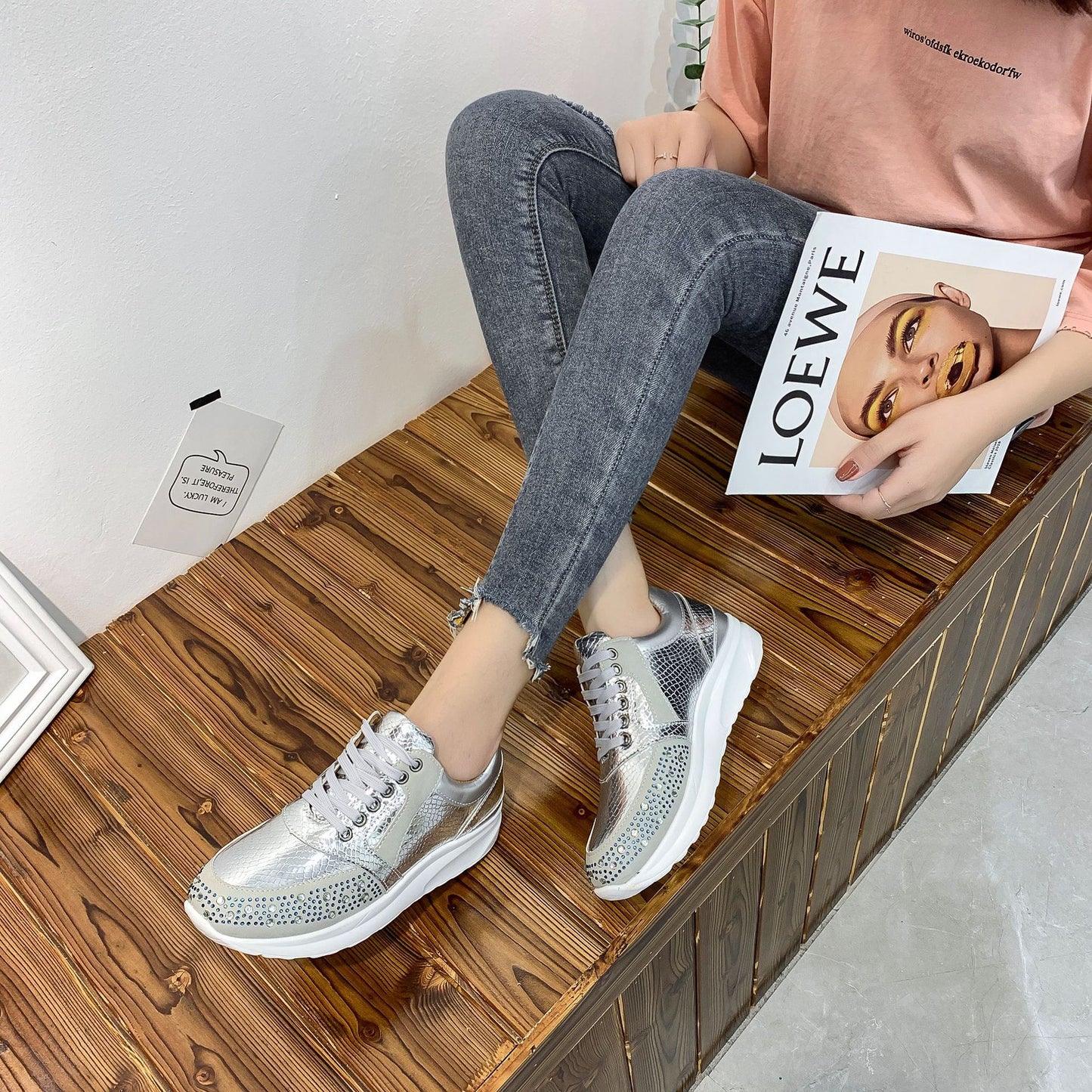 Women's rhinestone sneakers