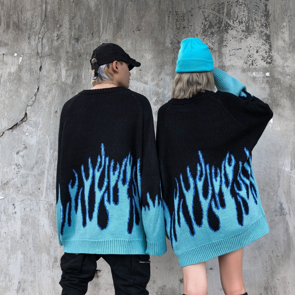 Retro Flame Hip Hop Sweatshirt – Bold Streetwear Style