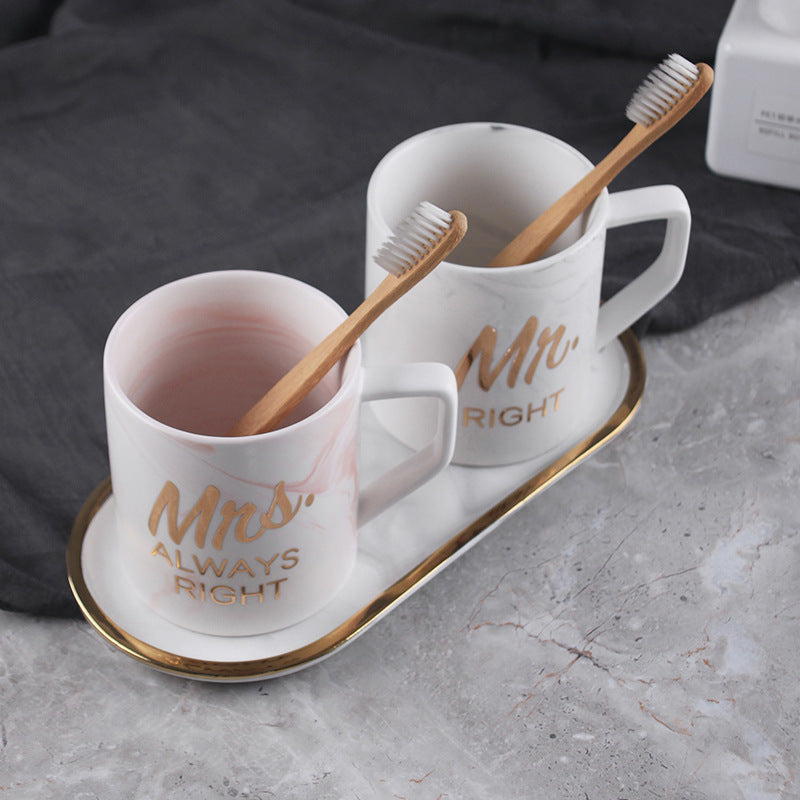 Tasse de couple marbrée