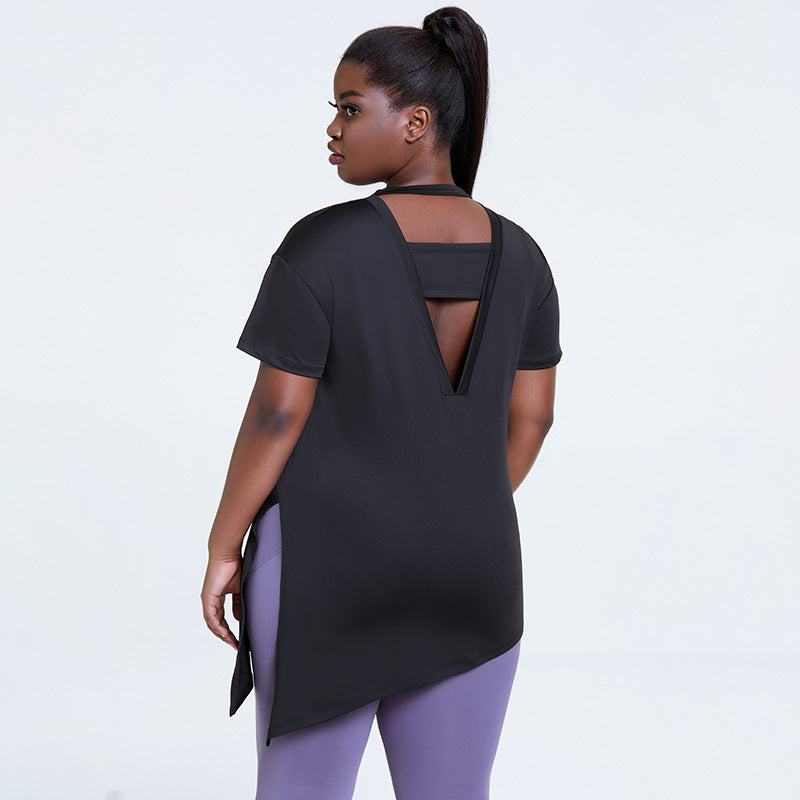 Training Tops – Side Split Back Yoga Shirt