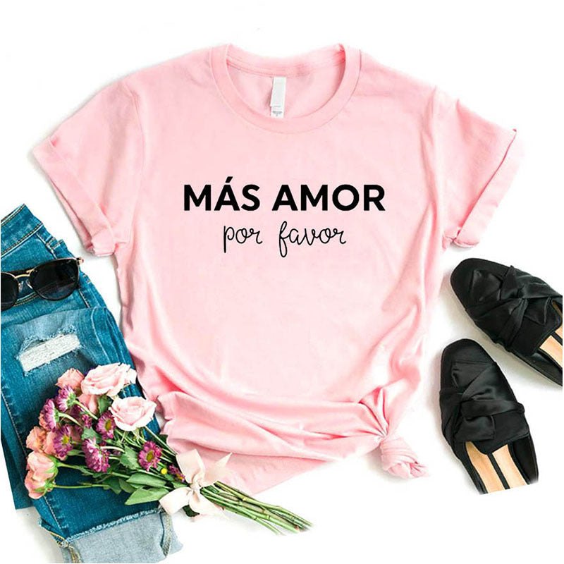 Ladies T-shirt Casual Funny T-shirt Ladies Short-sleeved Tops Couple Fashionable Harajuku