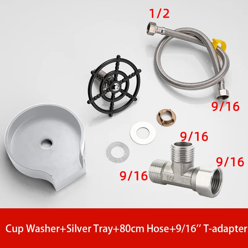 High-Pressure Glass Rinser – Stainless Steel Cup Washer for Kitchen Sink & Bar