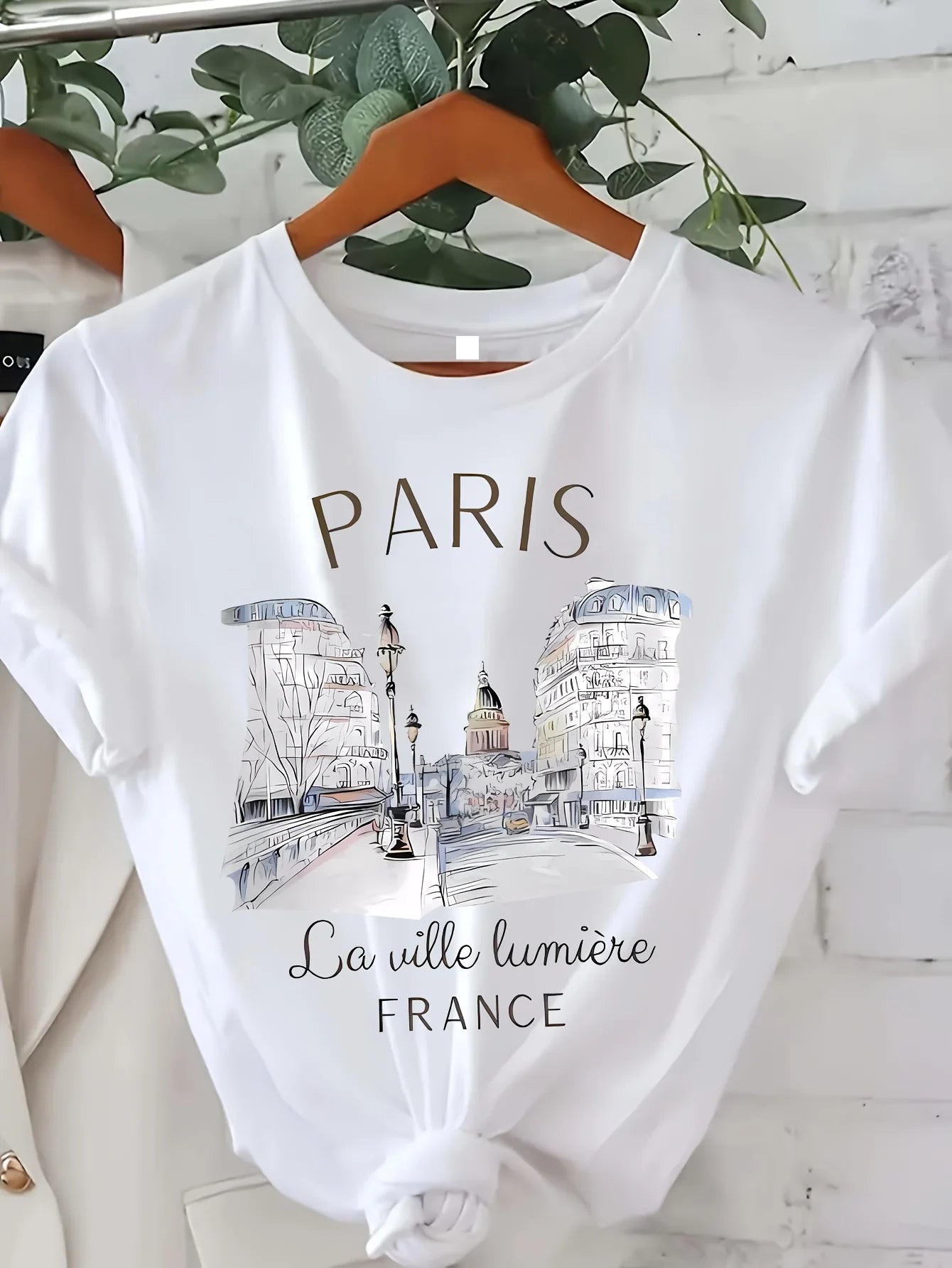 Paris Print T-Shirt for Women – Casual Short Sleeve Summer Top