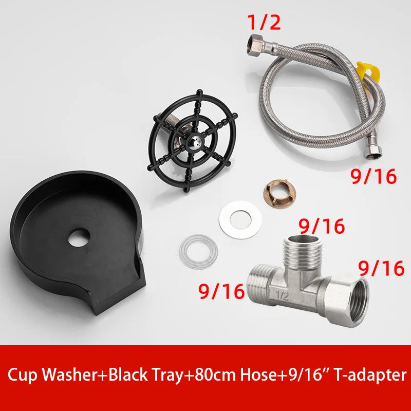 High-Pressure Glass Rinser – Stainless Steel Cup Washer for Kitchen Sink & Bar