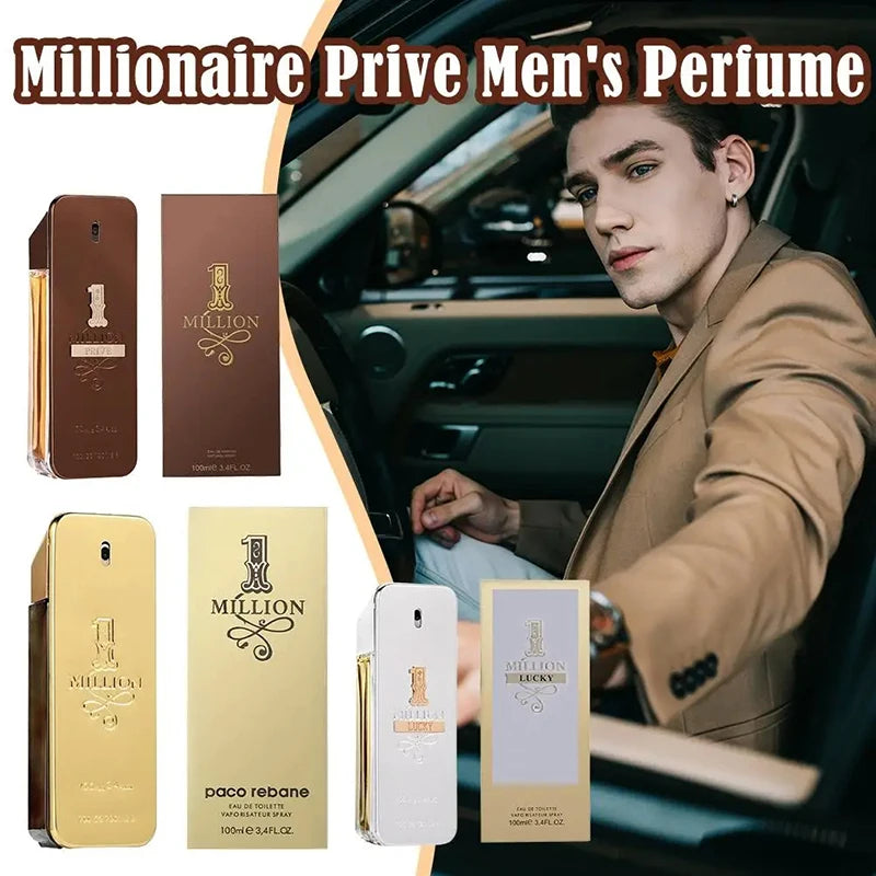 New 100ml Golden Million Gold Brick Perfume – Long-Lasting Woody Extrait de Parfum for Men