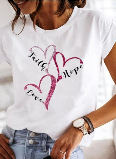 Women's Love Beauty Hip Hop Short Sleeve T Shirt