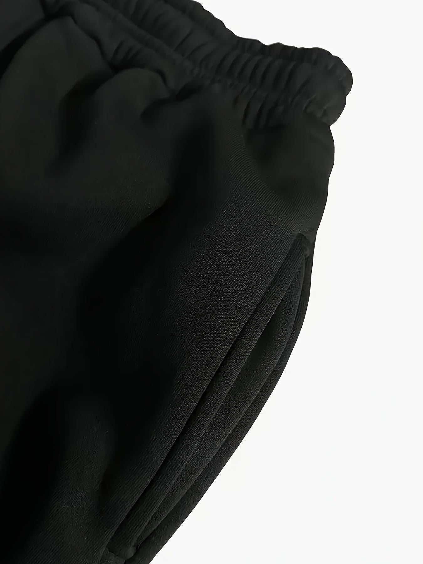 Autumn and Winter Men'S Fleece-Lined Thickened Hooded Sweatshirt and Jogger Casual Sport Two-Piece Set, Polyester Fabric, Project X Paris Letter Print - 2pcs, Knit, Casual Sport Two-piece Set