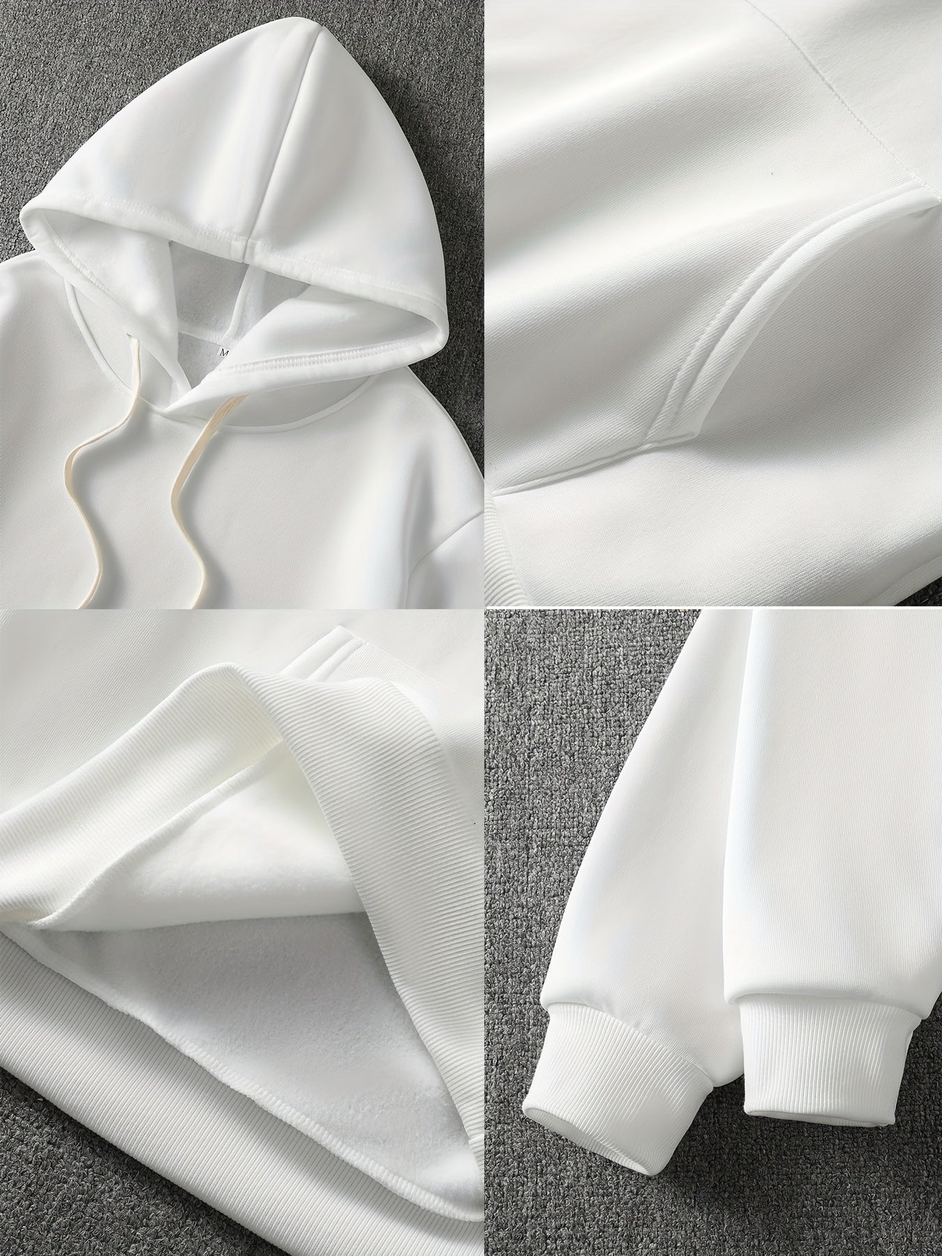 Customizable Unisex Hooded Sweatshirt, French Terry Polyester 100%, Sports Style, Loose Fit with Pocket Detail, Knit Fabric, Slight Stretch, 250g/m² - Personalized Front & Back Design