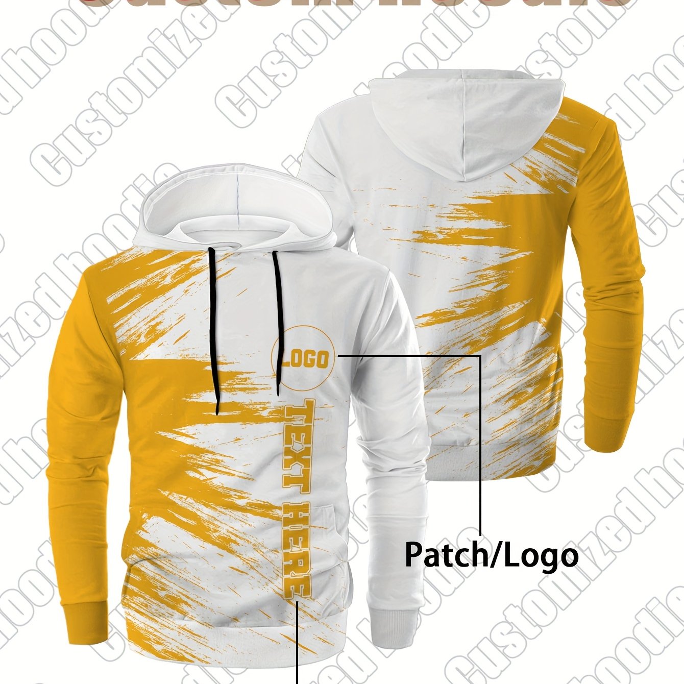 Customized personalized hoodie, hoodie customization, color impact, custom logo and your text, suitable for sports, mountaineering, daily leisure casual sportswear