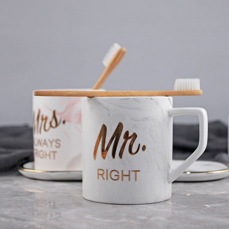 Tasse de couple marbrée