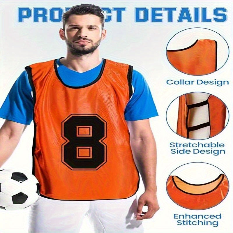Personalized Team Sports Jerseys - Basketball, Soccer, Volleyball Practice Uniforms with Logo/Text/Numbers, Custom Training Vests for Adults