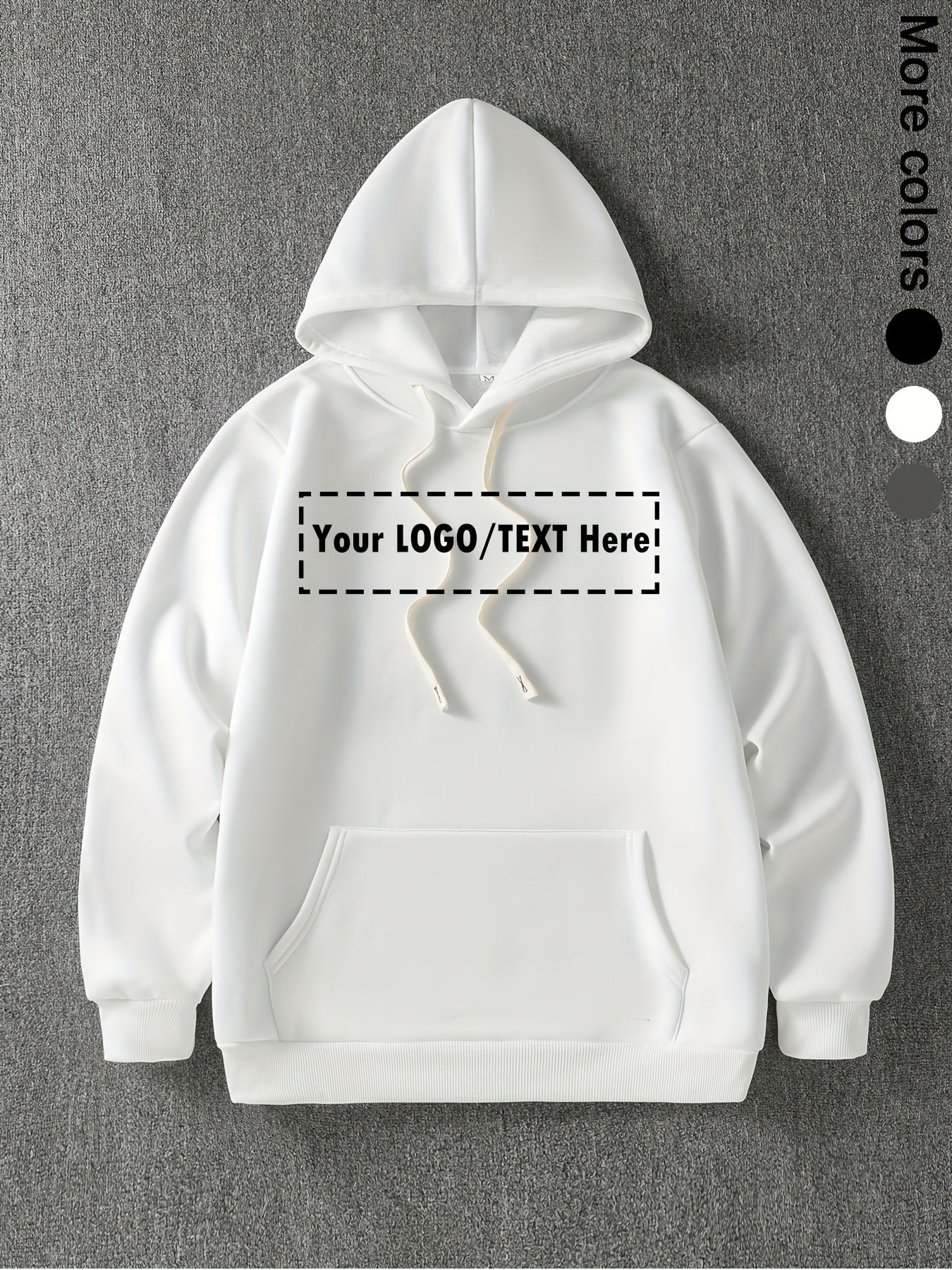 Customizable Unisex Hooded Sweatshirt, French Terry Polyester 100%, Sports Style, Loose Fit with Pocket Detail, Knit Fabric, Slight Stretch, 250g/m² - Personalized Front & Back Design