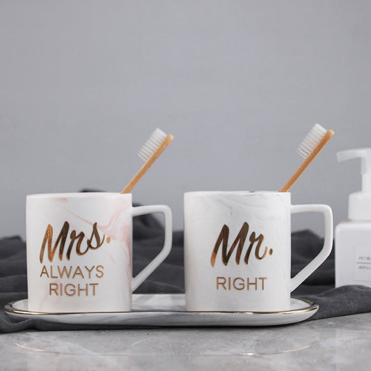 Tasse de couple marbrée