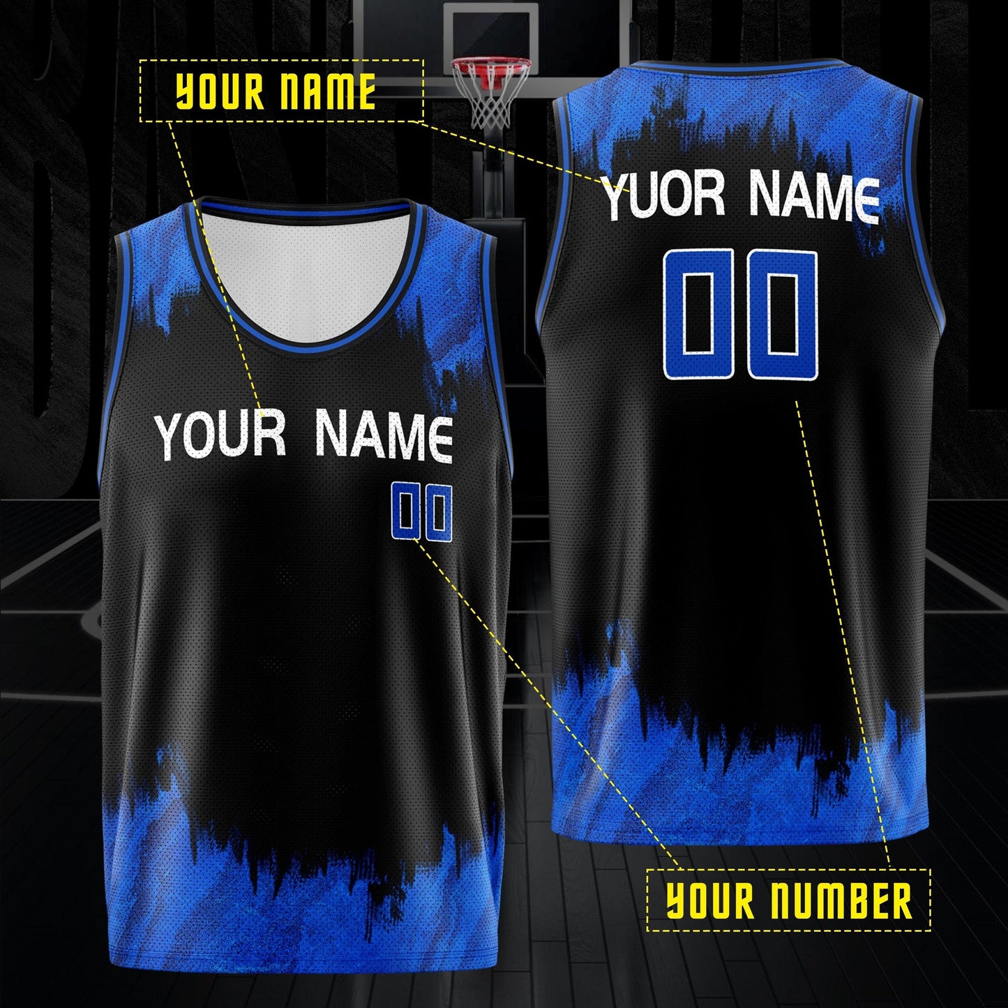 Customized Name & Number Men's Sleeveless Basketball Tank Top