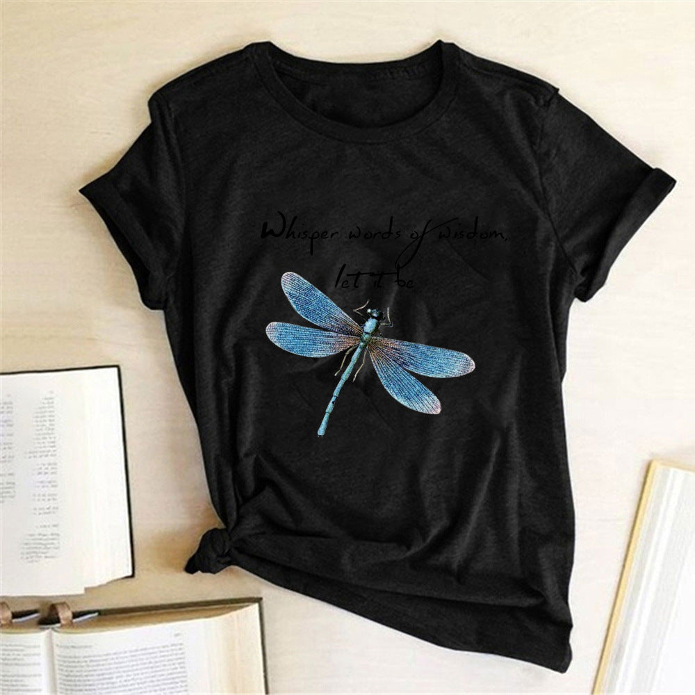 HANNI - T-shirt super moderne et coloré avec impression Dragonfly