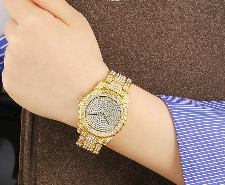 Fashion Bling Casual Ladies Quartz Gold Watch