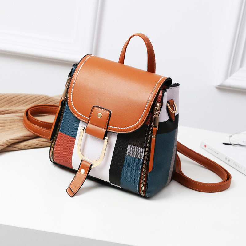 Mochilas De Disenador De Cuero PU Para Mujer, Bolso Escolar Para Chicas Adolescentes, Mochila De Viaje Retro Colorida