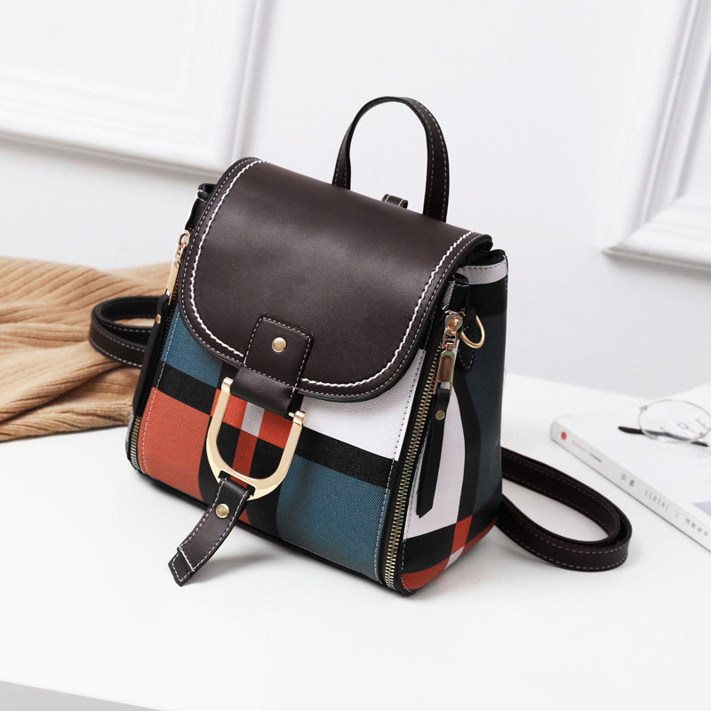 Mochilas De Disenador De Cuero PU Para Mujer, Bolso Escolar Para Chicas Adolescentes, Mochila De Viaje Retro Colorida