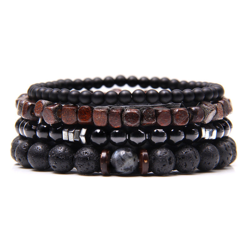 Ensemble De Bracelets En Perles De Pierre - Unisex