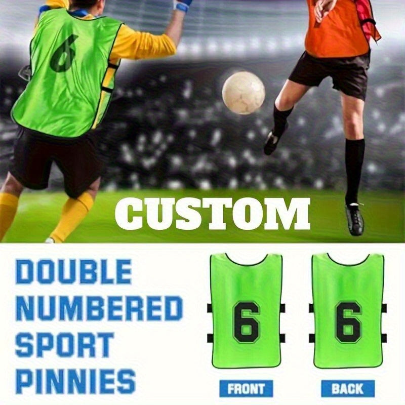 Personalized Team Sports Jerseys - Basketball, Soccer, Volleyball Practice Uniforms with Logo/Text/Numbers, Custom Training Vests for Adults