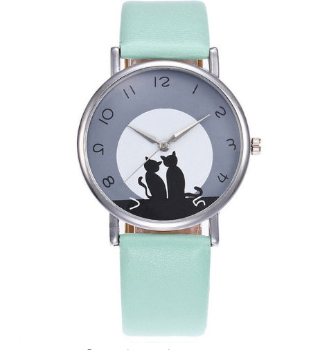 Nouveau Mode Belle Chat Montre En Cuir Femmes Montres Quartz