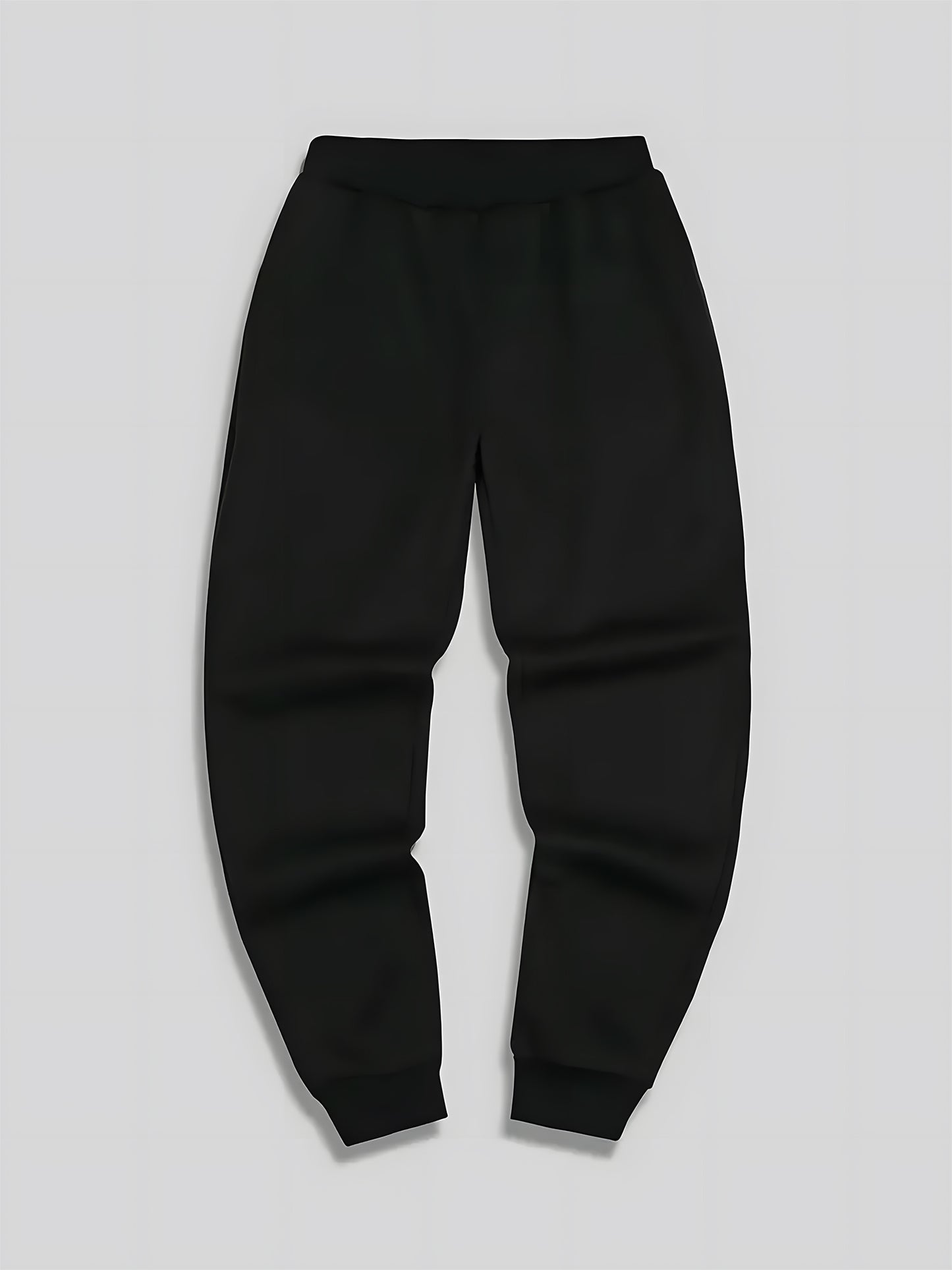 Men'S Fleece-Lined Hooded Sweatshirt & Jogger Set - "King" Graphic Print, Casual Fall/Winter Outfit, Regular Fit, Slight Stretch Fabric, Trendy Streetwear Style