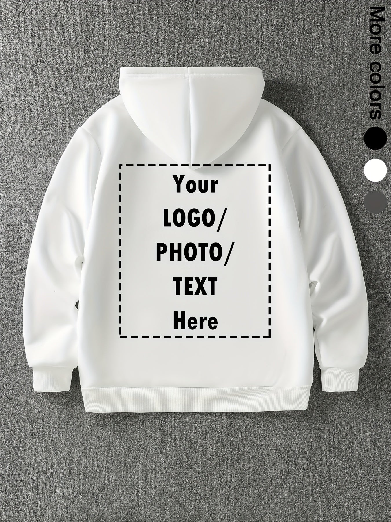 Customizable Unisex Hooded Sweatshirt, French Terry Polyester 100%, Sports Style, Loose Fit with Pocket Detail, Knit Fabric, Slight Stretch, 250g/m² - Personalized Front & Back Design