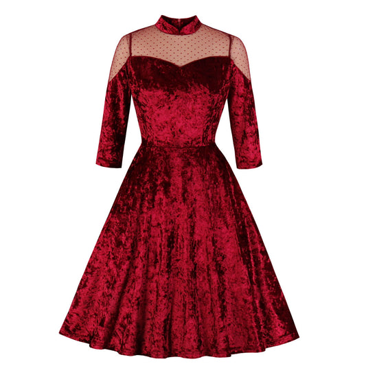 Tonval-robe en velours Vintage