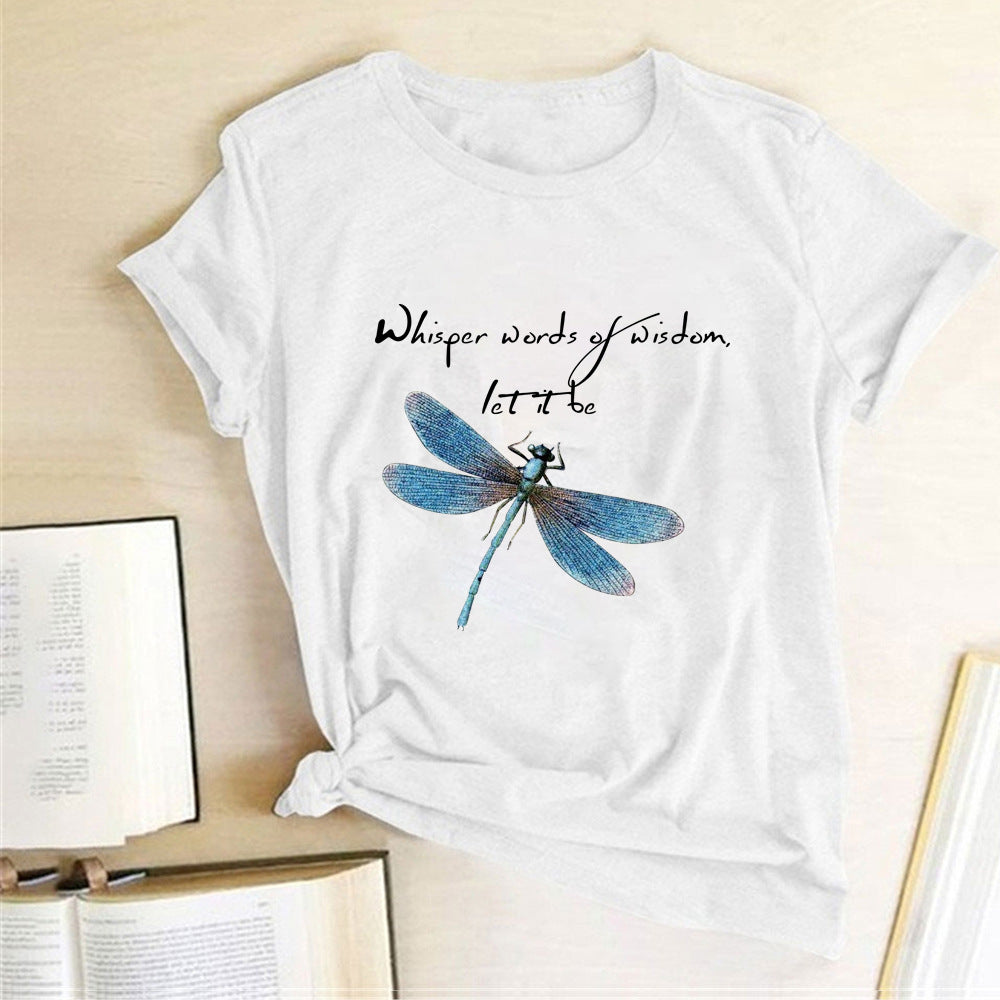 HANNI - T-shirt super moderne et coloré avec impression Dragonfly