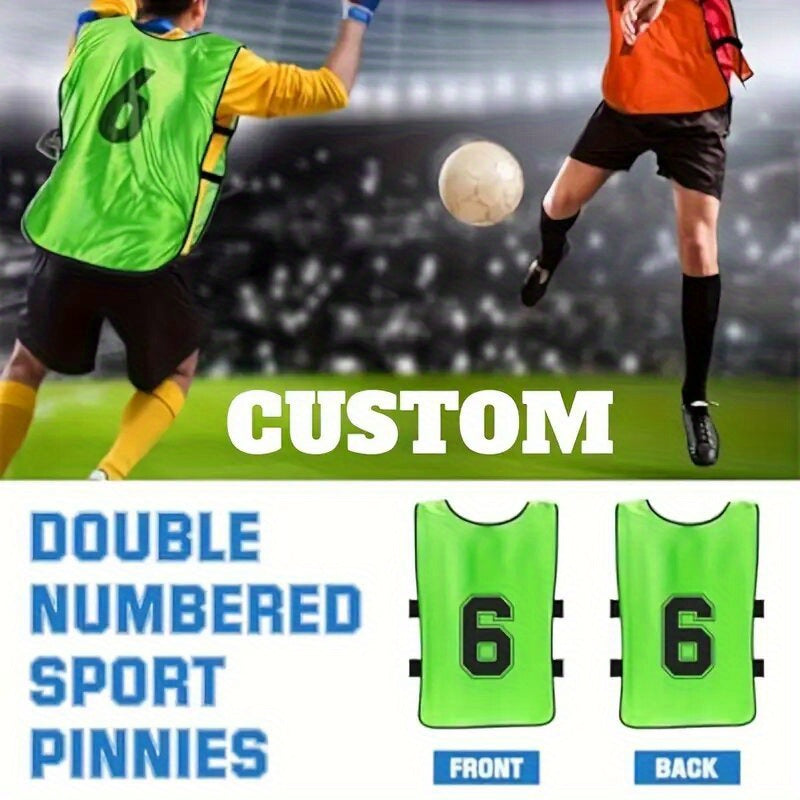 Personalized Team Sports Jerseys - Basketball, Soccer, Volleyball Practice Uniforms with Logo/Text/Numbers, Custom Training Vests for Adults