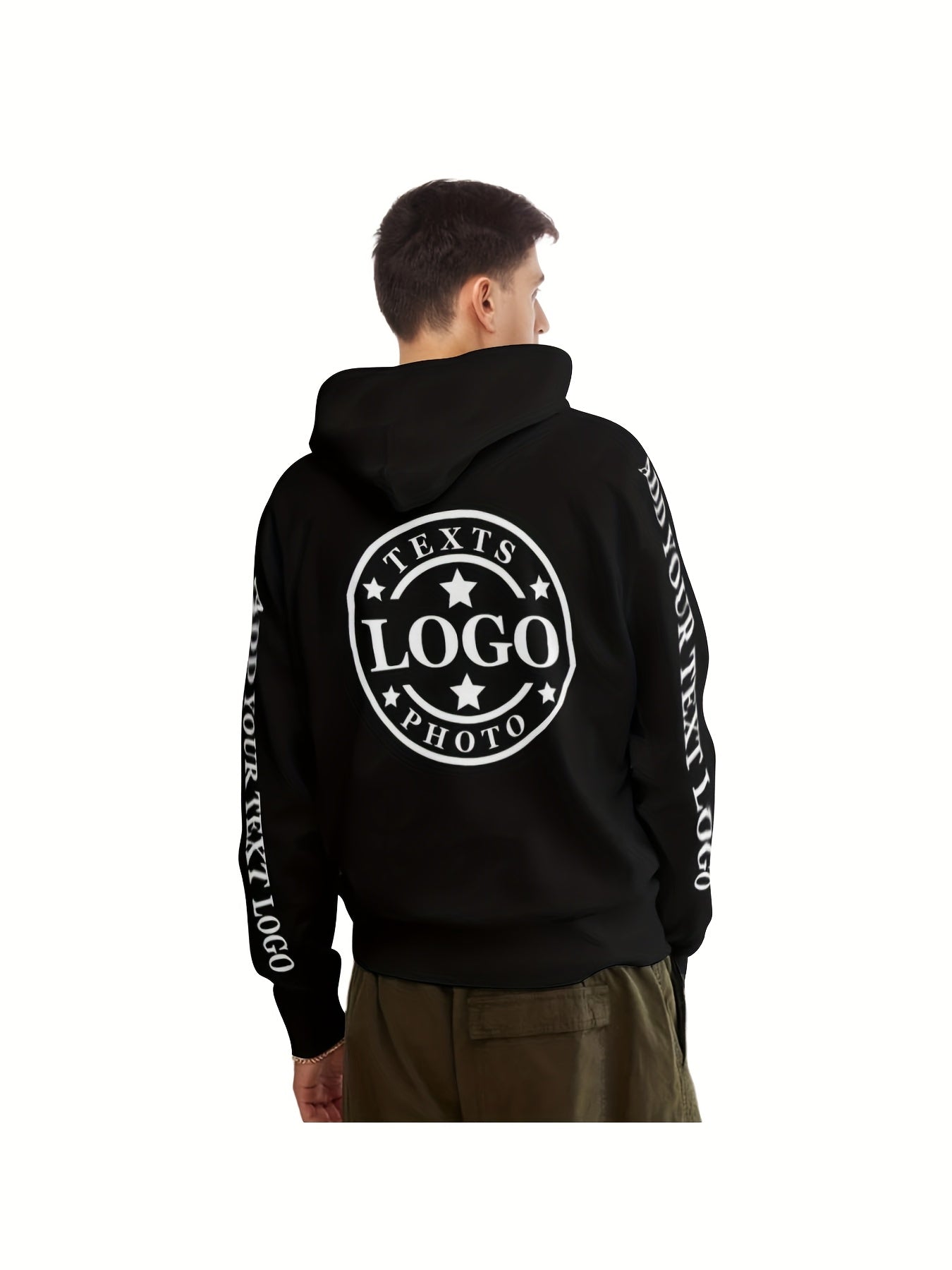 Custom Logo/Text/Logo & Text ized Hooded Sweatshirts - Bulk Team Uniforms, Matching Group Shirts for Weddings, Sports, Corporate Events - Unisex & (Logo Printing Cost Optional) - Logo Studio Service Available