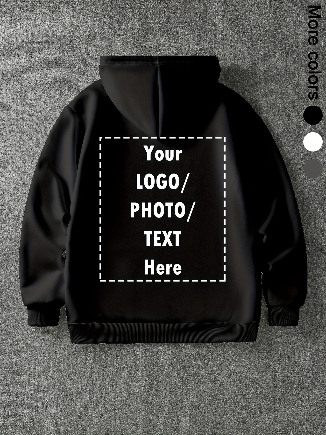 Customizable Unisex Hooded Sweatshirt, French Terry Polyester 100%, Sports Style, Loose Fit with Pocket Detail, Knit Fabric, Slight Stretch, 250g/m² - Personalized Front & Back Design