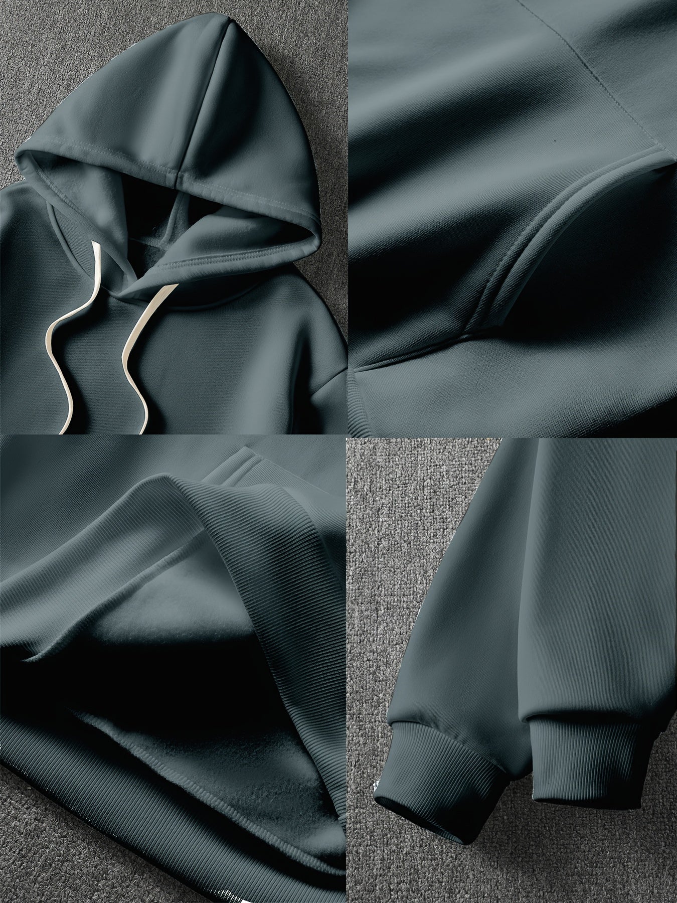 Customizable Unisex Hooded Sweatshirt, French Terry Polyester 100%, Sports Style, Loose Fit with Pocket Detail, Knit Fabric, Slight Stretch, 250g/m² - Personalized Front & Back Design