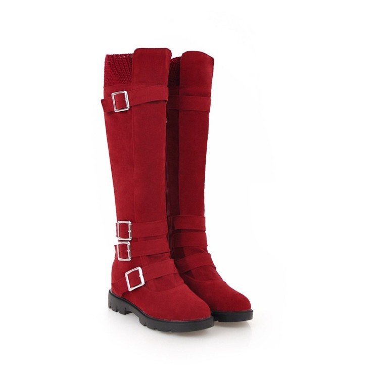 Bottes Martin montantes avec boucle de ceinture britannique pour femmes