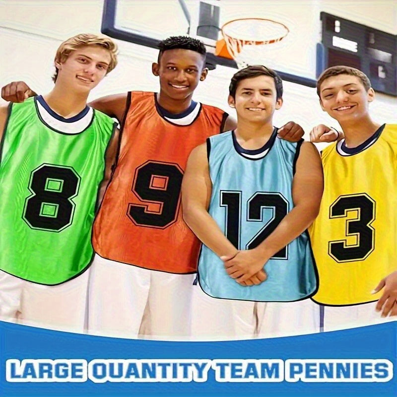 Personalized Team Sports Jerseys - Basketball, Soccer, Volleyball Practice Uniforms with Logo/Text/Numbers, Custom Training Vests for Adults