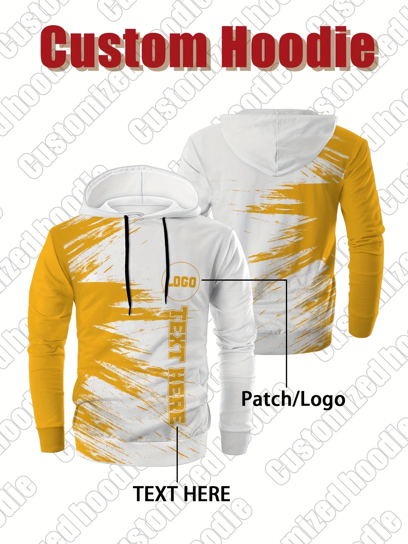 Customized personalized hoodie, hoodie customization, color impact, custom logo and your text, suitable for sports, mountaineering, daily leisure casual sportswear