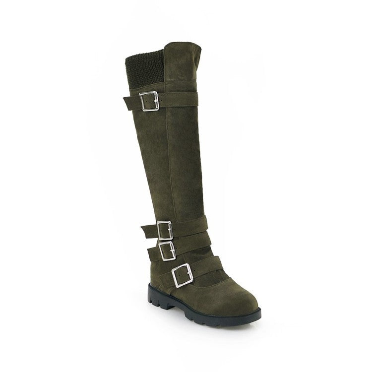 Bottes Martin montantes avec boucle de ceinture britannique pour femmes