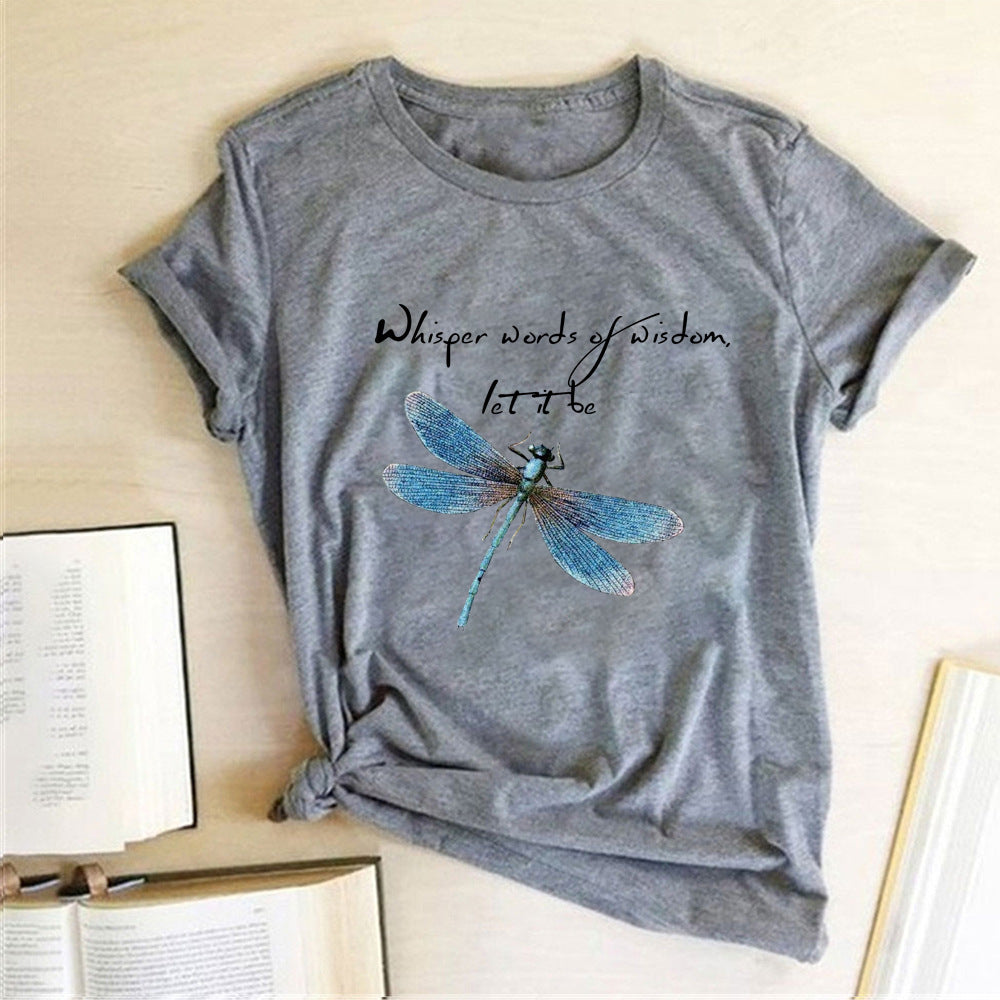 HANNI - T-shirt super moderne et coloré avec impression Dragonfly