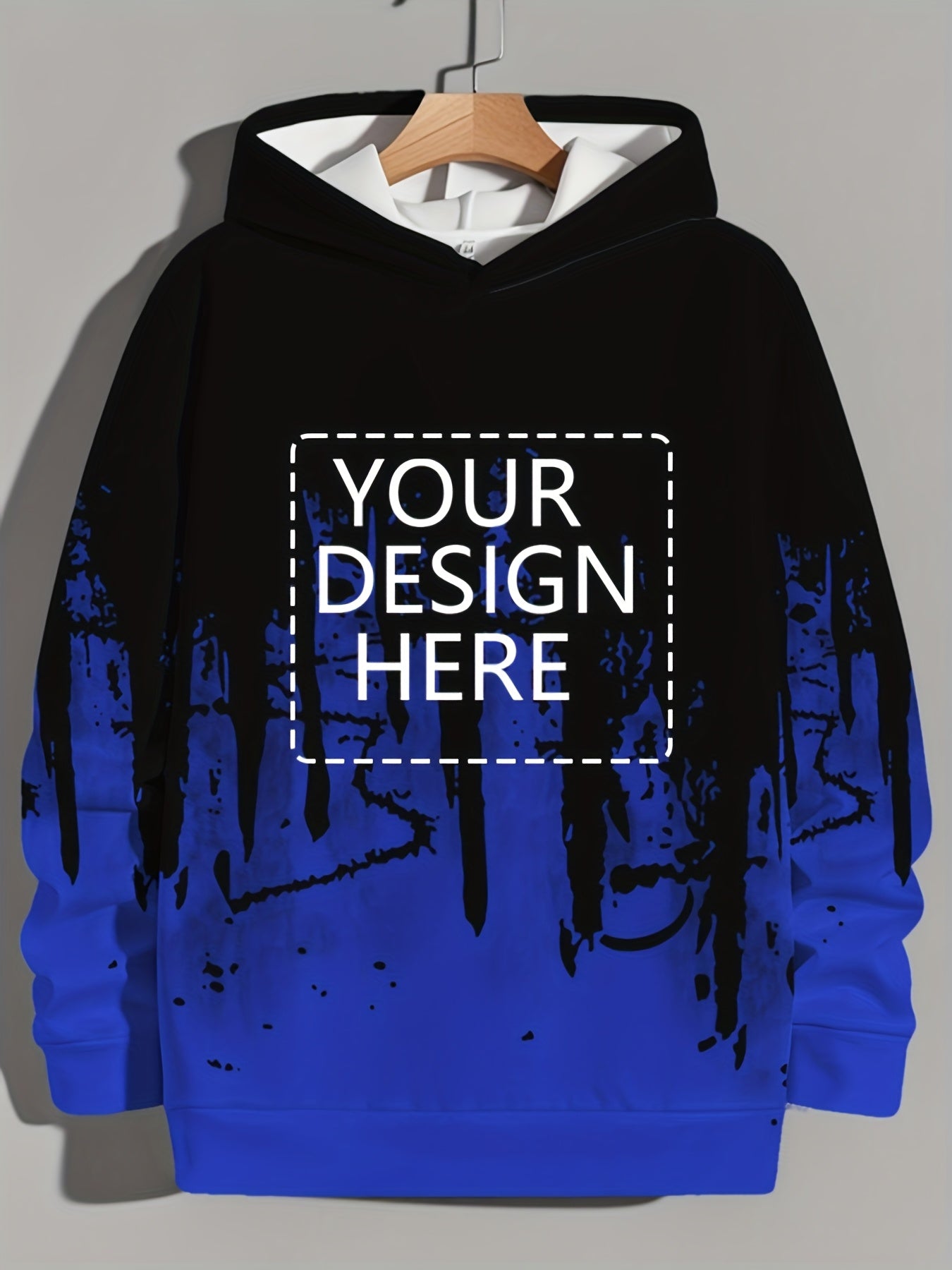 Men'S Customizable Hoodie - Personalized Graphic Pullover Sweatshirt, Black/Gray/White Color Scheme, Regular Fit Hooded Sweatshirt for Everyday & Formal Wear - Ideal Gift for Him, Custom Hoodie, Personalized Apparel, Trendy C