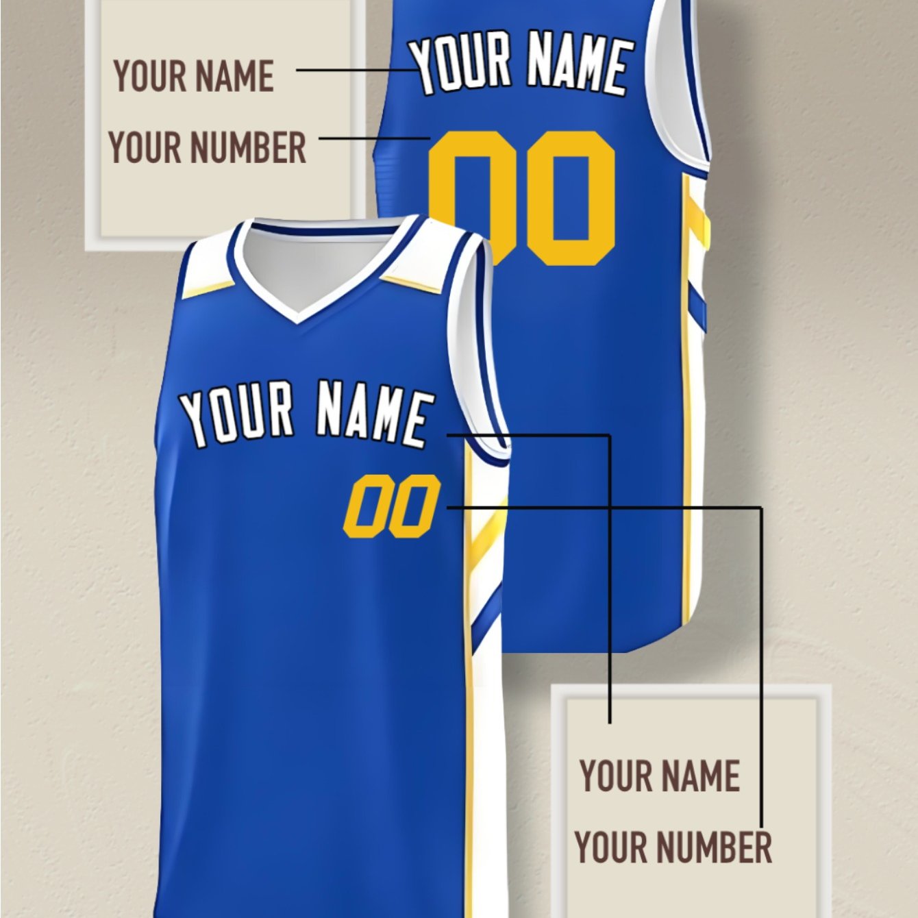 Custom Men's Basketball Jersey - Personalized Name &amp; Number
