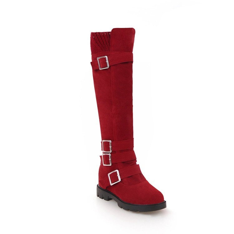 Bottes Martin montantes avec boucle de ceinture britannique pour femmes