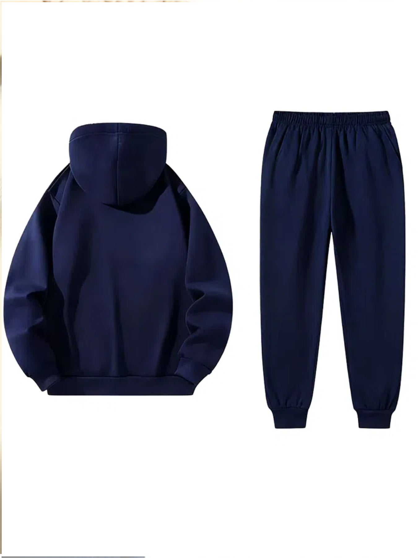 Autumn and Winter Men'S Fleece-Lined Thickened Hooded Sweatshirt and Jogger Casual Sport Two-Piece Set, Polyester Fabric, Project X Paris Letter Print - 2pcs, Knit, Casual Sport Two-piece Set