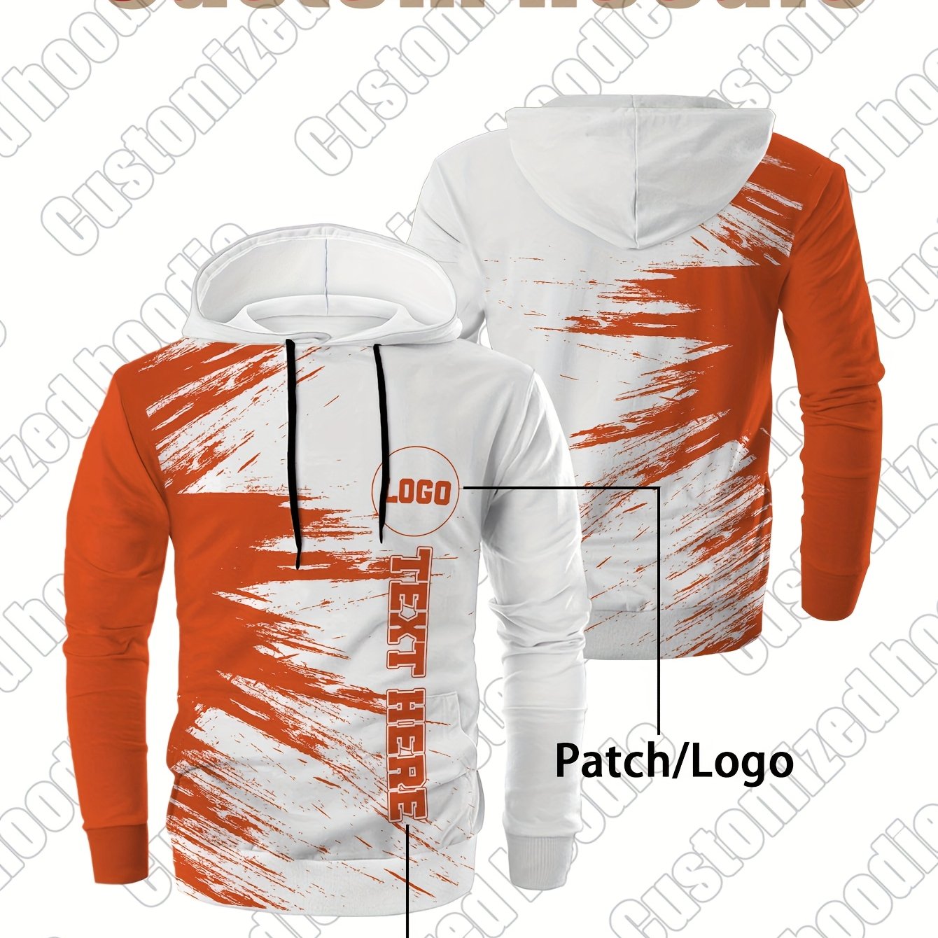 Customized personalized hoodie, hoodie customization, color impact, custom logo and your text, suitable for sports, mountaineering, daily leisure casual sportswear