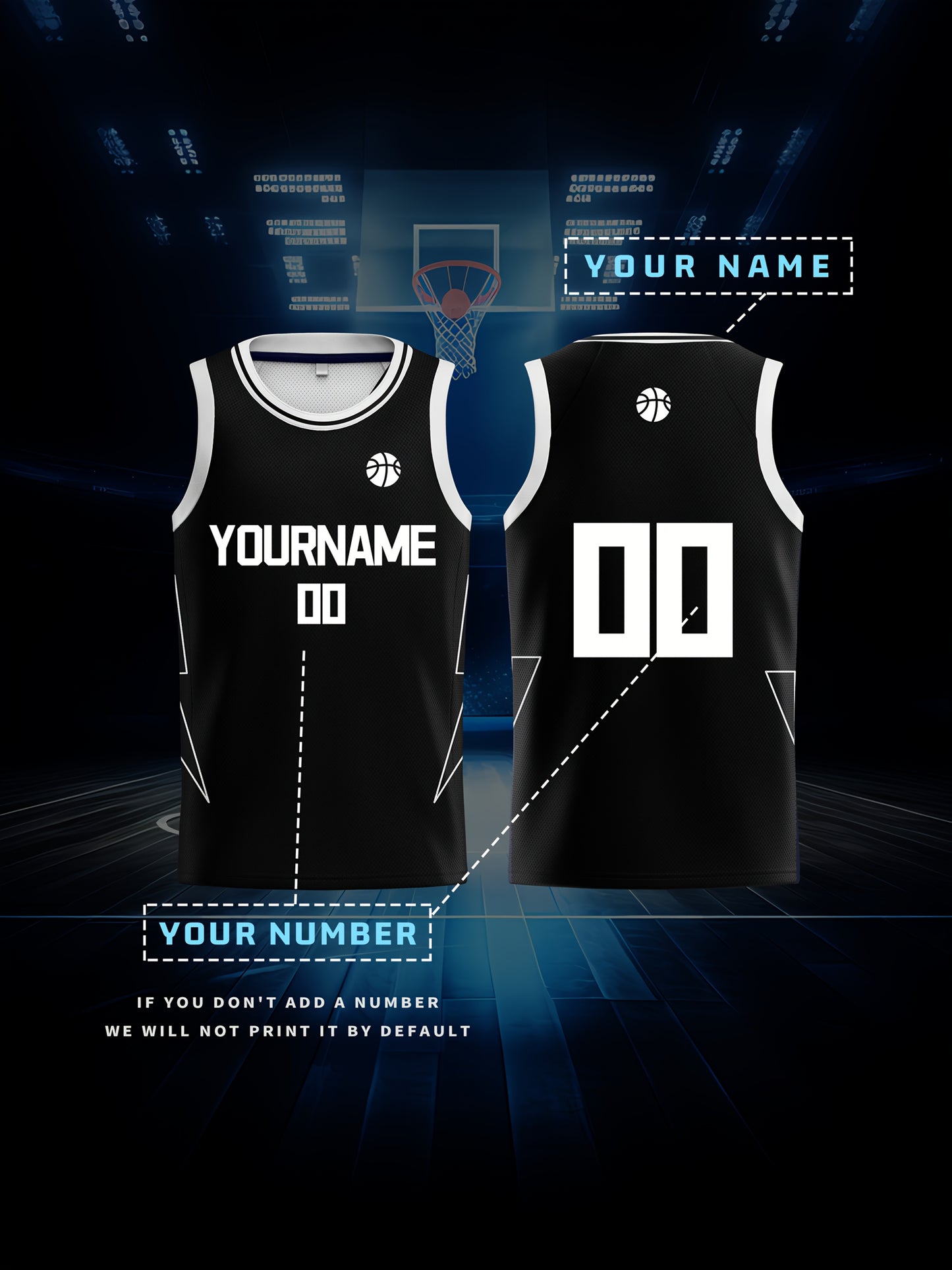 Basketball Jersey - Personalized Name & Number