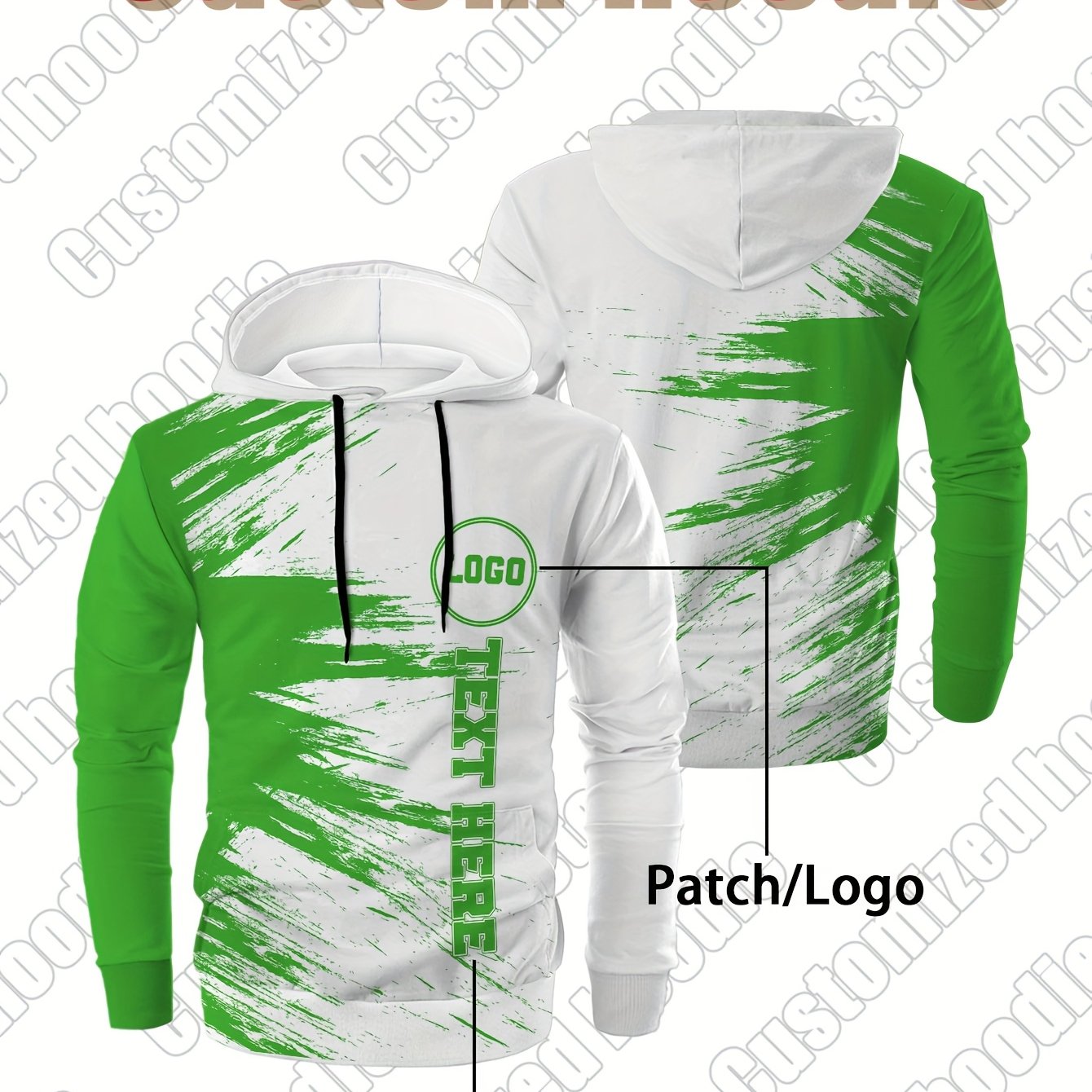 Customized personalized hoodie, hoodie customization, color impact, custom logo and your text, suitable for sports, mountaineering, daily leisure casual sportswear