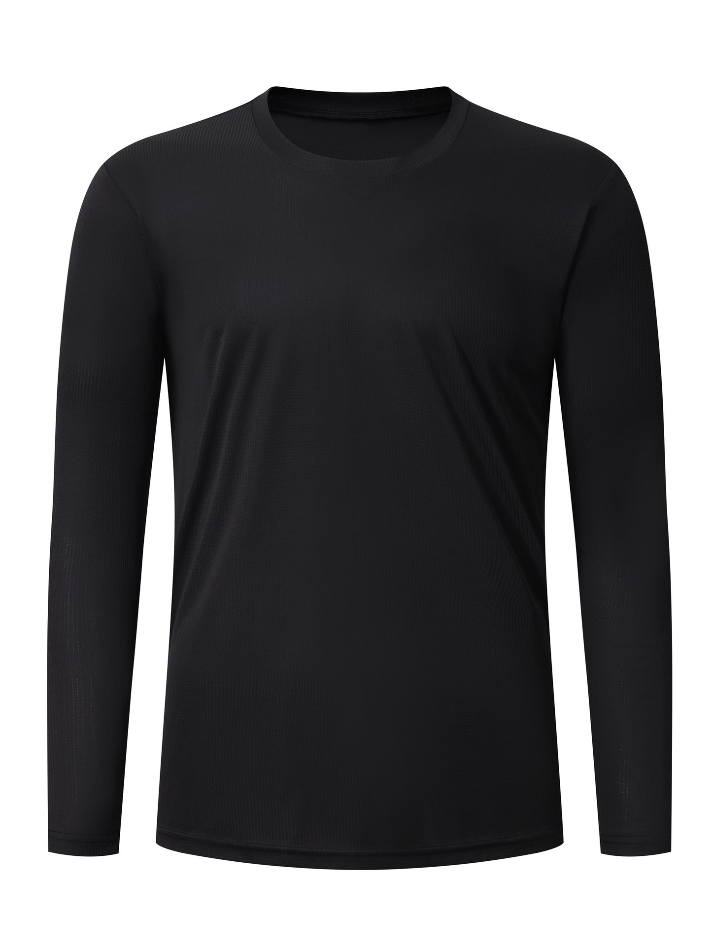 Men's Quick Drying Solid Color Crew Neck &amp; Long Sleeves Sports Top