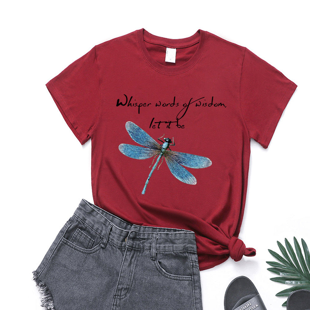 HANNI - T-shirt super moderne et coloré avec impression Dragonfly